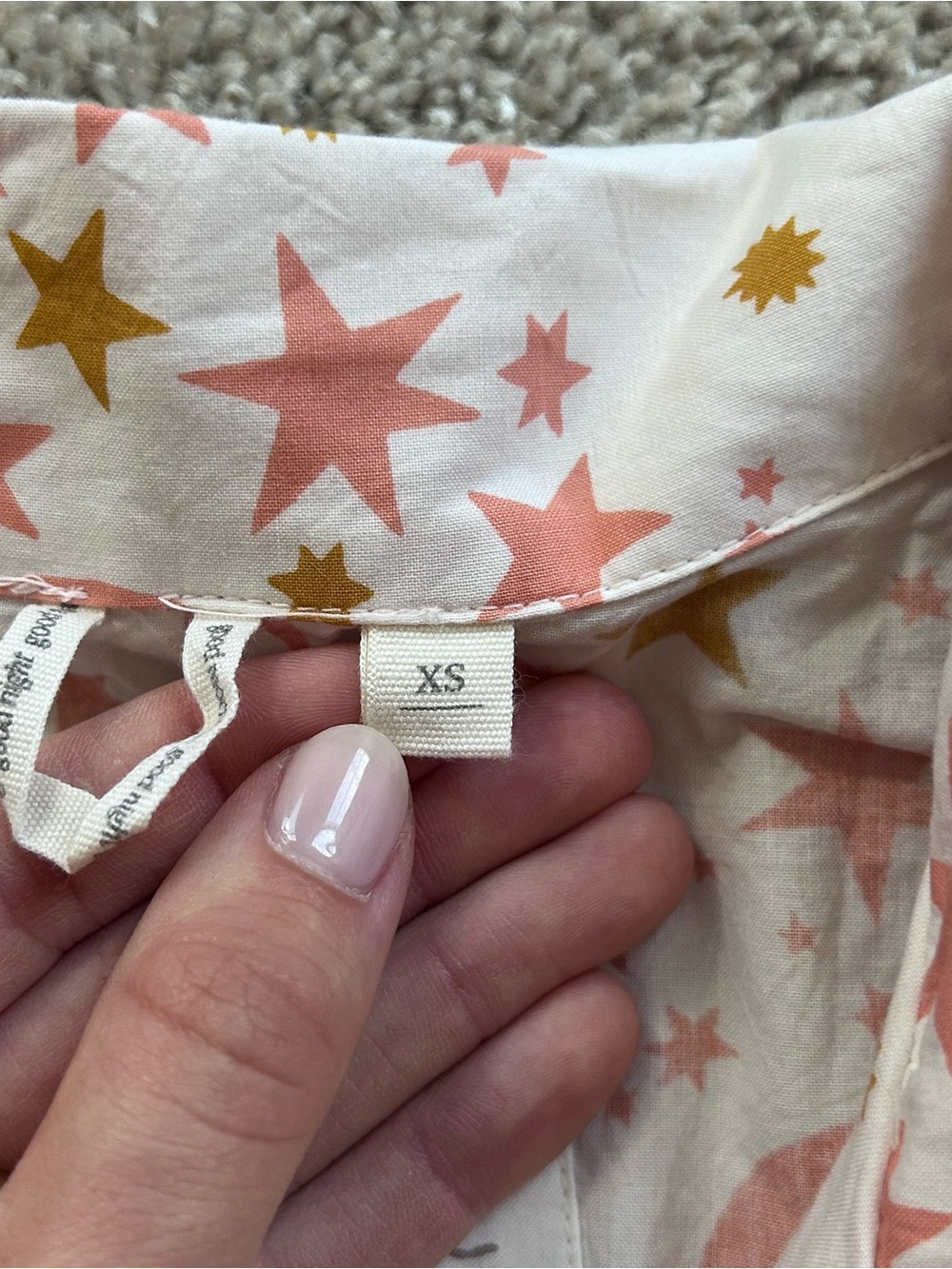 Printfresh Celestial Stars Moon Pajama Set XS Pink Gold Cotton Short Sleeve - Picture 7 of 12